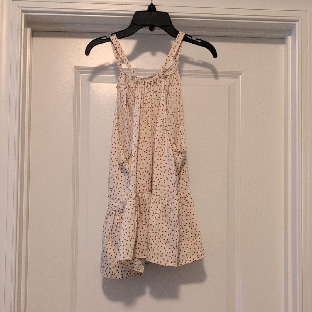 NWT Francesca's Collections Ivory and Red Polka Dot Halter Top
